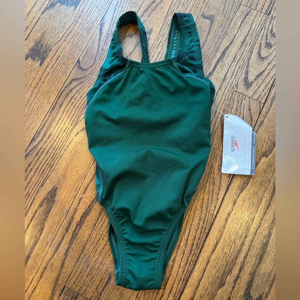NWT New SPEEDO Green Camouflage Camo Racing Athletic Swimsuit 22 Girls 6